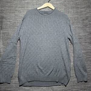 Alcott Tailor Sweater Men's Size XL Gray Cotton Cashmere Pullover Long Sleeve